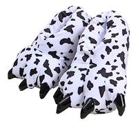 LANFIRE Zapatillas de casa de felpa suave unisex Animal Disfraz de pata de garra (M (35-39 /EUR), vacas(cows))