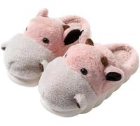 LANFIRE Zapatillas de cerdo Pantuflas de algodón dinosaurio Zapatillas de animales Zapatillas calientes de felpa Zapatillas de mujer Zapatillas de invierno (Pink, numeric_36)