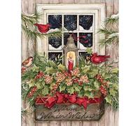LANG 1004688 Window Box Snow - Juego de cartas navideñas (18 unidades, 19 unidades, 5,375 x 6,875")