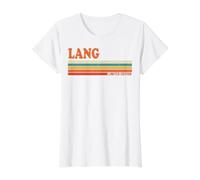 Lang Retro Personalizado Nombre Vintage Rayas Camiseta gráfica económica