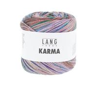 Lang Yarns - Karma 0012 violeta, verde oscuro, azul, 100 g