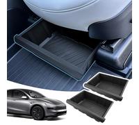 LANGBEAN 2 Piezas Caja Del Almacenamiento Debajo De La Asiento Para Tesla Modelo Y 2025 2024 2023, TPE Bandeja Oculta Del Organizador Del Asiento Delantera Para Model Y Juniper Accesorios