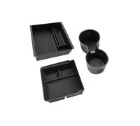 LANGBEAN Cajas de Almacenamiento Consola Central para Tesla Model Y Juniper 2025, Organizador de Apoyabrazos para Tesla Model 3 Highland 2024 2025, Portavasos, Accesorios Tesla, 3 Piezas Negro