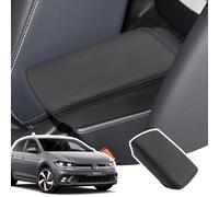 LANGBEAN Funda Reposabrazos para VW Polo MK6 2018-2025, Consola Central Apoyabrazos Protección en Cuero de PU, Seat Ibiza Arona Cubierta Reposabrazos Accesorios Elevar el Reposabrazos, Negro