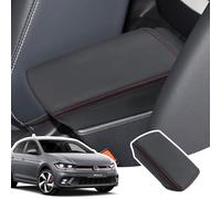 LANGBEAN Funda Reposabrazos para VW Polo MK6 / Taigo 2018-2025 | Protector Cubierta Apoyabrazos en Cuero PU Engrosado, Accesorios Elevar Reposabrazos, Compatible con Seat Ibiza / Arona, Rojo