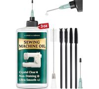 Lange & König Juego de aceite para máquina de coser de 96,4 g con aplicadores de aceite de precisión de 2,5 cm y 3,8 cm y 5 pinceles especializados para limpieza profunda, accesorios de costura y