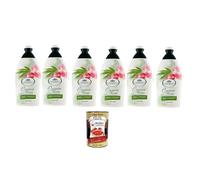 L'Angelica Officinalis Bagnodoccia con Estratto di Canapa e Rosa 450 ml, gel de ducha con extracto de cáñamo y rosa, 6 x 450 ml + Polpa Italian Gourmet 400 gr