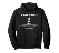 Langeoog Alemania Faro Coordenadas Mar del Norte Sudadera con Capucha