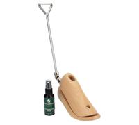 Langer & Messmer alargador de zapatos y botas para el empeine para hombres contra la presión de los zapatos - de madera maciza de haya incl. spray alargador de cuero 50ml