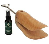 Langer & Messmer alargador de zapatos y botas para la puntera de los hombres contra la presión de los zapatos - de madera maciza de haya incl. spray alargador de cuero 50ml