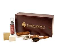 Langer & Messmer Caja Limpieza Zapatos de con Set de Cuidado de Varios Piezas, Incluye Cepillos para Zapatos y Paños de Algodón, Modelo Mannheim