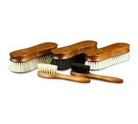 Langer & Messmer Juego de cepillos para Calzado de Crin de Caballo y Pelo de Cabra para el Cuidado Profesional del Calzado de Cuero Liso - Premium Set de 5