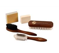 Langer & Messmer set de cuidado del calzado para cuero de ante con cepillos para el cuidado del cuero nobuck y productos de cuidado para refrescar el color, protección e impregnación
