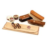 Langer & Messmer set para el cuidado del calzado, incl. cremas de y cepillos de crin para la limpieza efectiva de sus zapatos de cuero liso