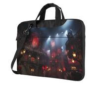 Langhbozdp Funda para portátil con estampado de teatro musical con correa para el hombro, bolsillo, se adapta a portátiles de 13/14/15.6 pulgadas, Negro, 14 inch