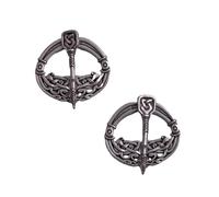 LANGHONG 2 broches vikingos nórdicos para mujer, broche de lobo talismán, regalo para hombres y mujeres, 50, Metal, No es una piedra preciosa