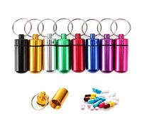 Langing 10 piezas hermético redondo pastillero primeros auxilios aluminio exterior impermeable llavero contenedor