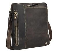 Langley - Bolso bandolera de piel auténtica para hombre, organizador de viaje, estilo mensajero, marrón, 23 X 24 X 4 Centimeters