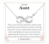 LANGLY Regalos para mamá, abuela, hija, hermana, tía, collar infinito de plata para mujer, día de la madre, Navidad, día de San Valentín, regalos para mamá, abuela, hija, hermana, tía, Latón