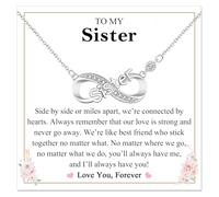 LANGLY Regalos para mamá, abuela, hija, hermana, tía, collar infinito de plata para mujer, día de la madre, Navidad, día de San Valentín, regalos para mamá, abuela, hija, hermana, tía, Latón