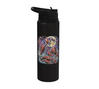 Langosta aullando a la luna langosta divertida cangrejo Stainless Steel Insulated Water Bottle