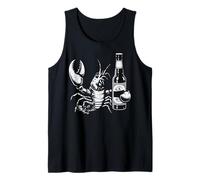 Langosta Cangrejo sosteniendo Botella de Cerveza Divertido Cangrejo de río papá Hombres Camiseta sin Mangas