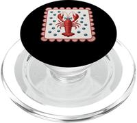 Langosta roja con patrón de lunares azules PopSockets PopGrip para MagSafe