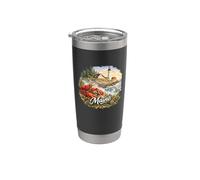 Langosta y pinos del faro de Maine Vaso térmico de acero inoxidable de doble pared