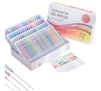 Langou 3D Acrylic Painting Gel Pens, 2025 New upgrade Glitter Gel Pens for Adult Coloring, Multi Colored 3D Acrylic Gel Pen, Drawing, DIY Projects, Crafts Art Supplie(72pcs)