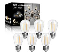 LangPlus+ Bombillas LED S14 de 2W, 2700K Blanca Cálida, Paquete de 6