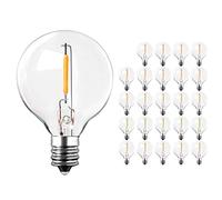LangPlus+ G40 Bombillas LED de repuesto 2200K Blanco Cálido, Paquete de 25 | 1W E12 Pequeño Tornillo Base Bombilla, Claro Vidrio Globo Edison Bombillas para interior al aire libre Luces de Cadena