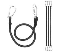 LangRay Cuerda Elástica con Gancio,Corde Elastiche, Pulpos Elasticos con Gancho Gomas Tensoras Elásticos con Mosquetón para Transporte, Equipaje, Lonas, Toldo, Bicicleta, Negra (4pcs 60cm)