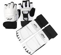 LangRay Juego de Guantes de Taekwondo y Protectores de Pies para Entrenamiento de Boxeo, MMA, Saco de Boxeo, Artes Marciales TKD, Kung Fu, Karate, Kickboxing y Artes Marciales Mixtas (XS)