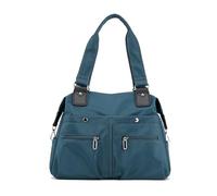 LangRents - Bolsa de hombro impermeable de gran capacidad, con múltiples bolsillos, bolsa de nailon impermeable, bolsa de mensajero de viaje cruzada, Blue