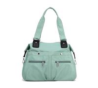 LangRents - Bolsa de hombro impermeable de gran capacidad, con múltiples bolsillos, bolsa de nailon impermeable, bolsa de mensajero de viaje cruzada, verde claro