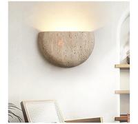 LANGSTON Aplique de Pared de Entrada Estilo WABI Sabi, Lámpara de Pared de travertino Amarillo semicircular, Luces de Pared Ajustables, Pequeña luz Nocturna para Pasillo, baño,A,7.9x5.1In