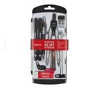 ( language_tag:es_GB, value:"Conjunto de brújula escolar Aristo (9 piezas juego de brújula con accesorios, 2 pigmentos y 1 pluma fina de plomo en estuche) Negro/Plata" )