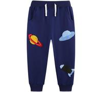 Langubaby Pantalones para Niños 100% Algodón Dinosaurio Excavadora Tiburón con Bolsillos Talla 1-2 años