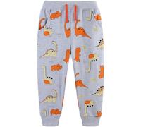 Langubaby Pantalones para Niños 100% Algodón Dinosaurio Excavadora Tiburón con Bolsillos Talla 2-3 años