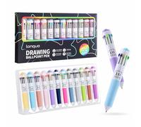languo Bolígrafo multicolor de 120 colores, juego de 12 bolígrafos multicolor 10 en 1, punta de 0.8 mm, bolígrafos retráctiles de colores para dibujar y escribir, suministros de arte de oficina