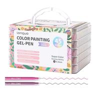 languo Bolígrafos de gel para libros de colorear de adultos, set de 45 colores, bolígrafos de gel de colores, perfectos para dibujo, garabatos, journaling, suministros de arte y manualidades DIY