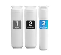 LANGWATER Set de Filtro de Agua de 3 Etapas para The Well - Equipo Osmosis con Cartucho Filtro de Agua, Carbón Activado y Osmosis Inversa - Sistema de Fácil Instalación y Larga Duración para Agua Pura
