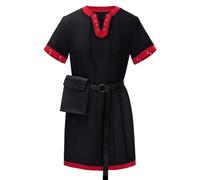 LANGWEI Disfraz De Halloween De Caballero Templario, Túnica Medieval, Disfraz Para Fiesta De Graduación,Negro,XL