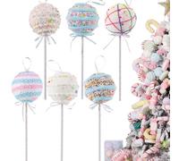 LANGXUN 6 Piezas de decoración de Navidad Candy Land 2025, piruleta Colgante de bastón de Caramelo de 10 Pulgadas, decoración de árbol de Navidad, Adornos de Navidad, decoración de árbol de Navidad,