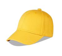 LANGZHEN Algodón al aire libre niño niñas niños llano gorra de béisbol bebé bebé estructurado sombrero ajustable para niños sombrero de sol, Amarillo, Small