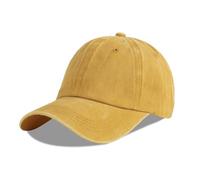 LANGZHEN Gorra de béisbol Neutral 100% algodón Puro para Hombres y Mujeres Lavado Vaquero Ajustable Sombrero de papá (Amarillo, Grande)