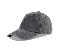 LANGZHEN Gorra de béisbol Neutral 100% algodón Puro para Hombres y Mujeres Lavado Vaquero Ajustable Sombrero de papá (Negro)