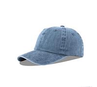 LANGZHEN Gorra de béisbol Neutral 100% algodón Puro para Hombres y Mujeres Lavado Vaquero Sombrero de papá Ajustable (Azul Vaquero)