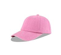 LANGZHEN Gorra de béisbol Neutral 100% algodón Puro para Hombres y Mujeres lavando Vaquero Ajustable Sombrero de papá (Rosa, Grande)