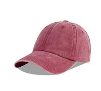 LANGZHEN Gorra de béisbol Neutral 100% algodón Puro para Hombres y Mujeres lavando Vaqueros Ajustables Gorra de papá (borgoña, Grande)
